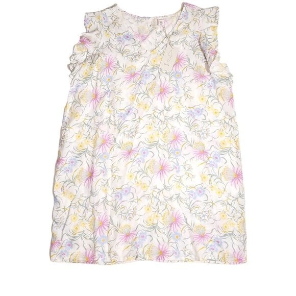 NWT Joie 100% Linen Flutter Sleeve Floral Print Dress Relaxed Women's 2X 2XL - Picture 1 of 8